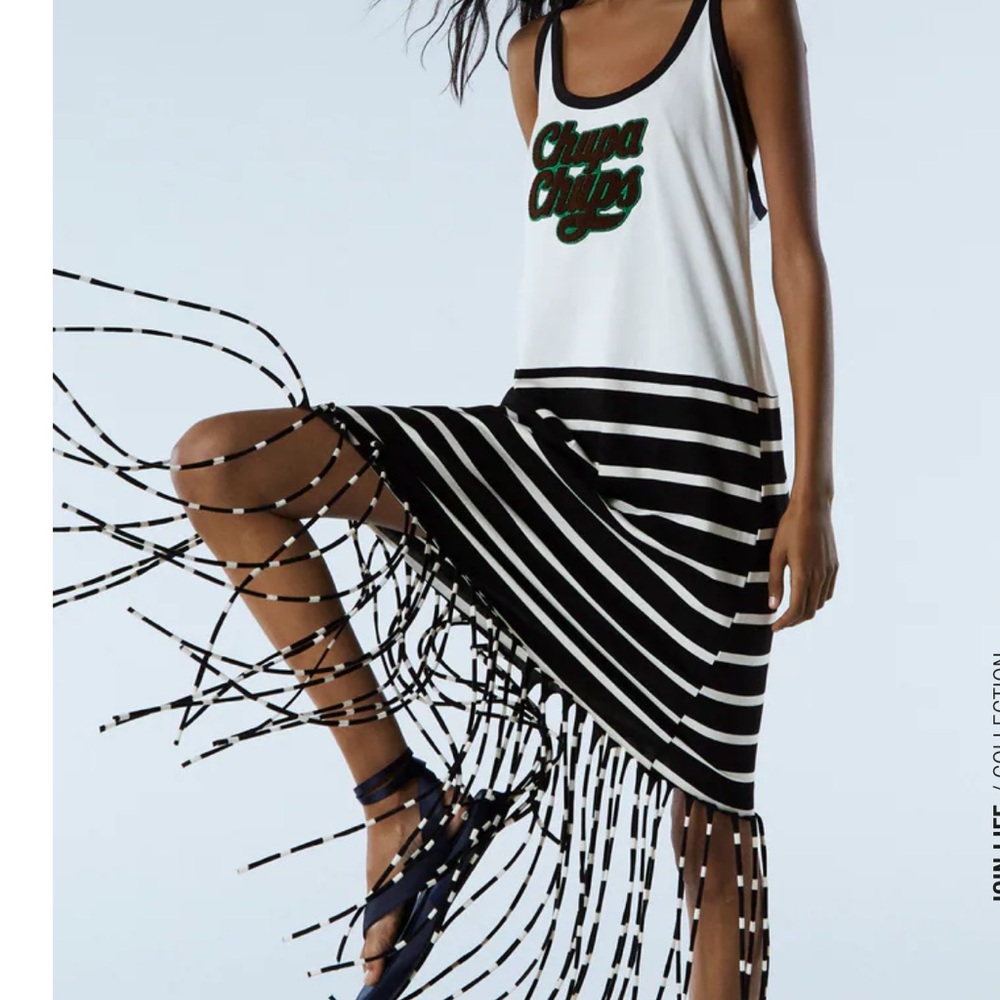 ZARA CHUPA CHUPS FRINGED DRESS